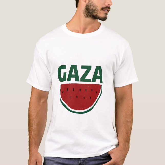 T-shirt Gaza, couleurs pastèques, solidarité palestinienne (Devant)