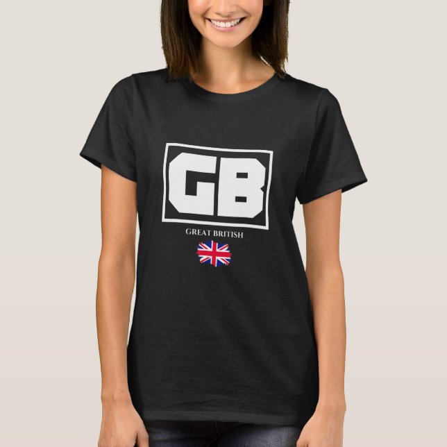 T-shirt GB Great British with UK Flag Illustration Graphic (Devant)
