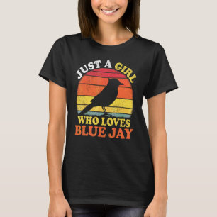 T-shirt Geai Bleu Oiseau Vintage Juste Une Fille Qui Aime