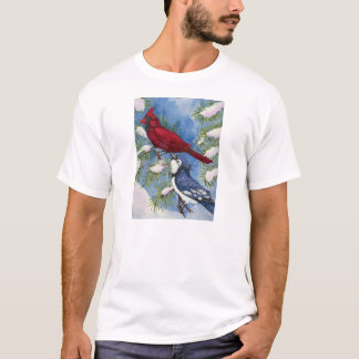 T-shirt Geai cardinal et bleu par Toni Donelow Stewart