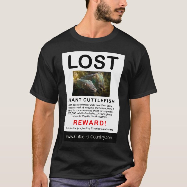 T-shirt géant PERDU d'affiche de seiches (Devant)