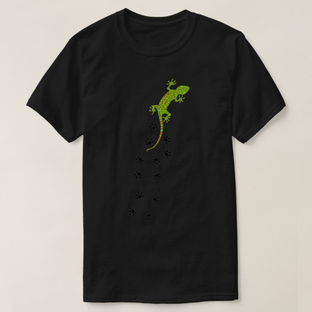 T-shirt Gecko léopard à crête Graphique rétro Pistes de lé (Design devant)