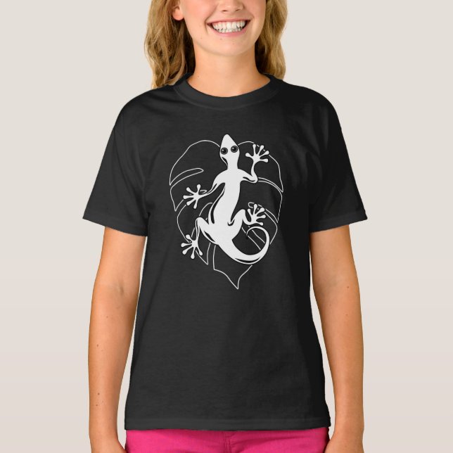 T-shirt Gecko Lizard Silhouette (Devant)