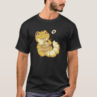 T-shirt Gecko mangeant des nouilles Ramen Kawaii Mignon Dr