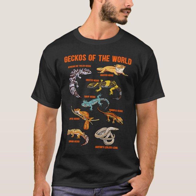 T-shirt Geckos Animals of the World Crested Leopard Gecko  (Devant)