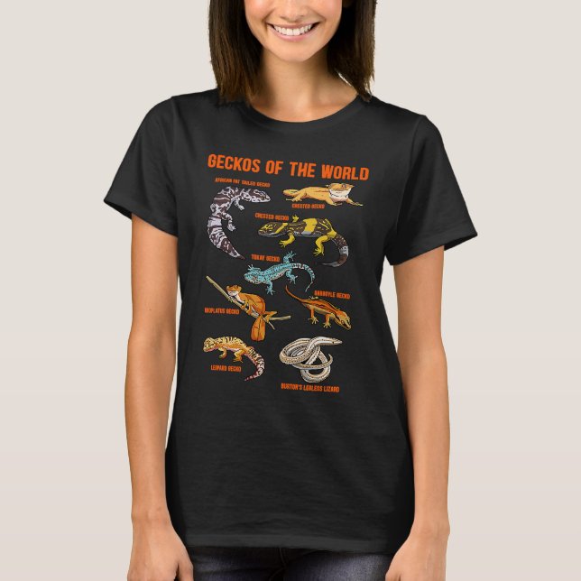 T-shirt Geckos Animals of the World Crested Leopard Gecko  (Devant)