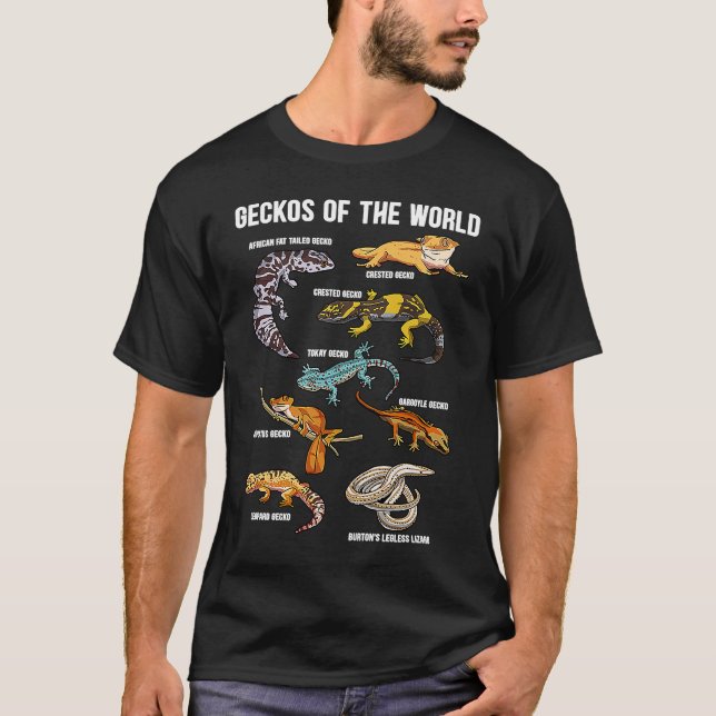 T-shirt Geckos Animals of the World Crested Leopard Gecko  (Devant)