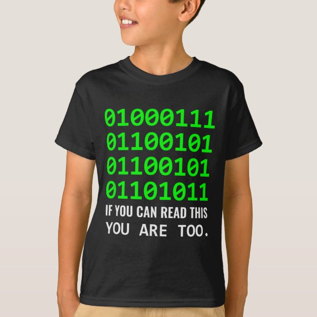 T-shirt Geek Computer Binary Code Software Developer  (Devant)