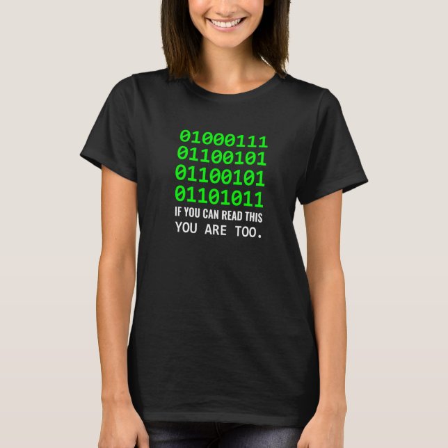 T-shirt Geek Computer Binary Code Software Developer (Devant)