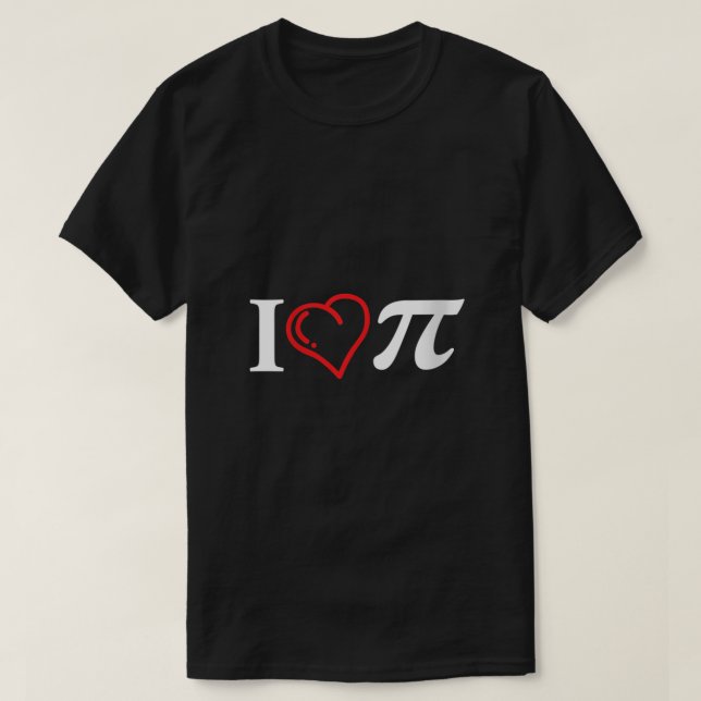 T-shirt Geek de mathématiques pour femmes I Love Pi Heart  (Design devant)