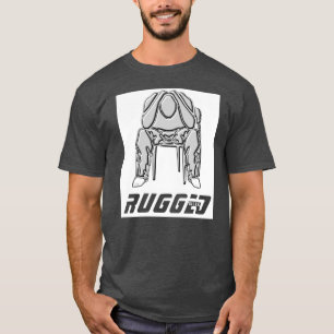 T-shirt geek gris robuste homme tenant la tête   Homme de 