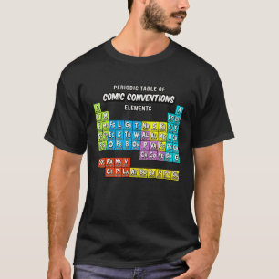 T-shirt Geek Périodique Table Des Livres Comiques Conventi