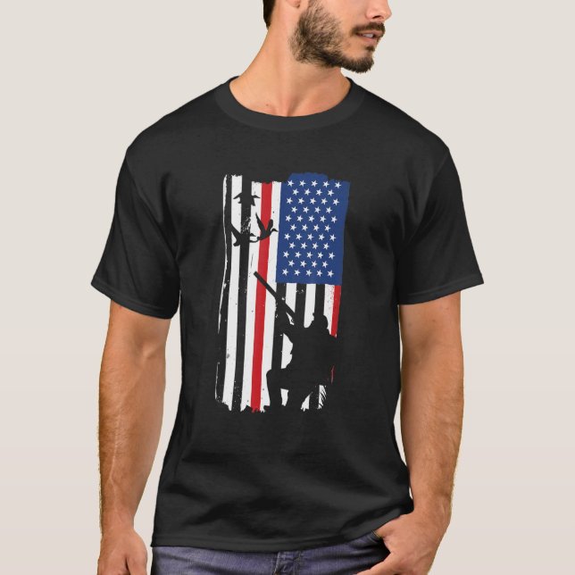 T-shirt Geese Hunter Us Flag Goose Hunting (Devant)