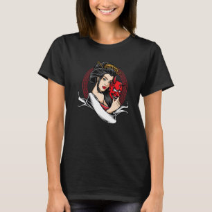 T-shirt Geisha Avec Oni Mask Devil Demon