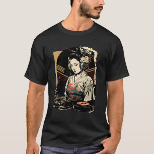 T-shirt Geisha Edm Dj Japonais Kimono Vaporwave esthétique