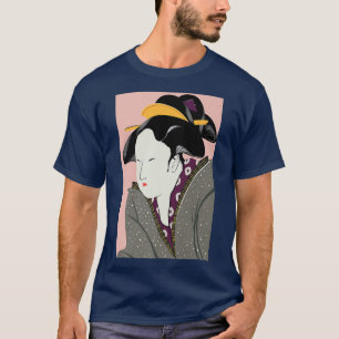 T-shirt Geisha Girl Japonaise Rétro esthétique asiatique V