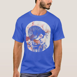 T-shirt Geisha Girl Sakura Cherry Blossom Girl En Kimono C