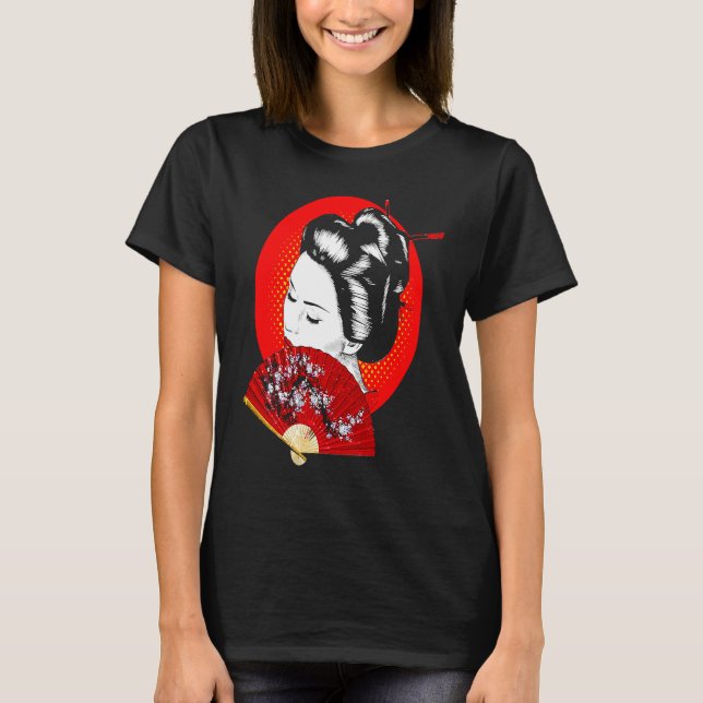 T-shirt Geisha Japan Japanese Woman Girl (Devant)