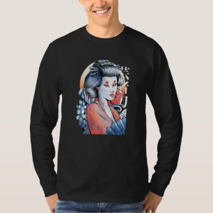 T-shirt Geisha Japonaise Geisha Girl Sakura Cherry Blossom