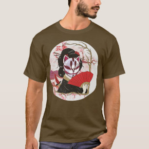 T-shirt Geisha Japonaise Kawaii Geisha Girl Sakura Cherry 