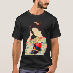 T-shirt Geisha Maiko Kimono Japon Japon peinture Kawase