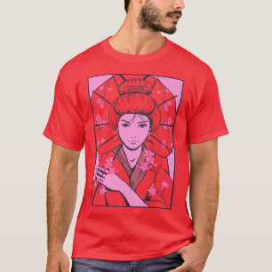 T-shirt Geisha Sakura Cherry Blossom Geisha Girl Japan Cul
