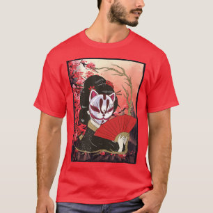 T-shirt Geisha Sakura Cherry Blossom Geisha Girl Japon Art