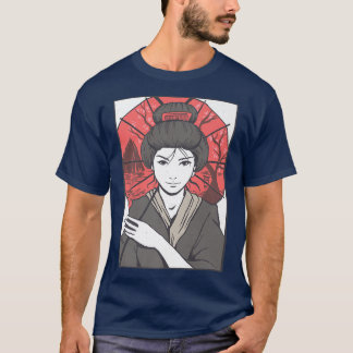 T-shirt Geisha Umbrella Japon