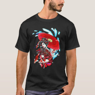T-shirt Geisha Vaporwave Carpe Koï Japonaise Esthétique Ge