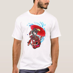 T-shirt Geisha Vaporwave Japonais Koi Poisson Carpe Geiko 
