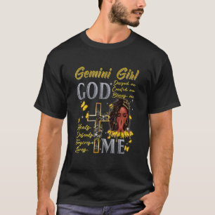 T-shirt Gemini Girl God Blesses Me Black Girl Magic Afro M