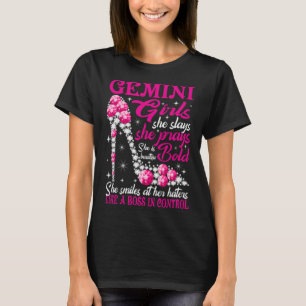 T-shirt Gemini Girl Like a Boss in Control chaussures en d