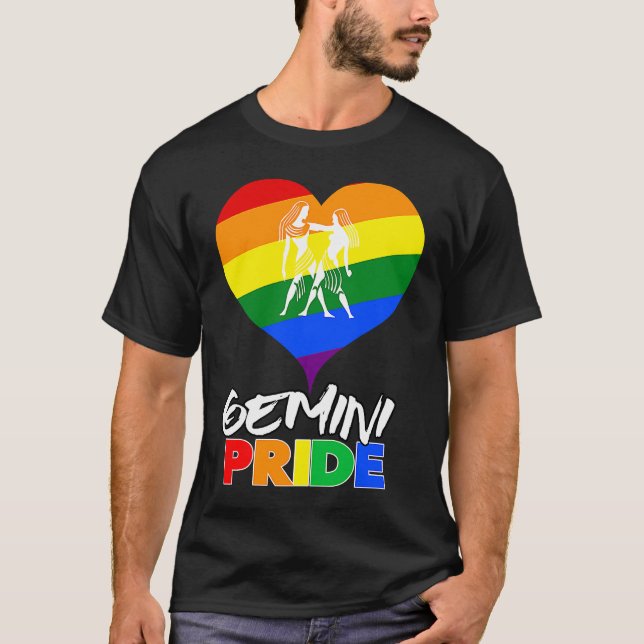 T-shirt Gemini LGBT Gay Pride Awesome (Devant)