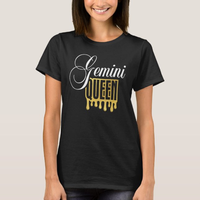 T-shirt Gemini Queen Zodiac Sign (Devant)