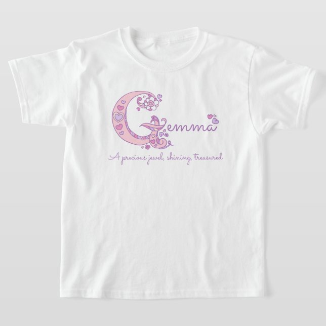T-shirt Gemma girls name pink decorative custom meaning (Poser)