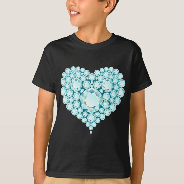 T-shirt Gemmes cardiaques aquamarines (Devant)