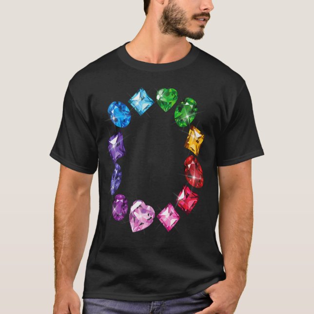 T-shirt Gemstone Circle amusant Pierres colorées (Devant)