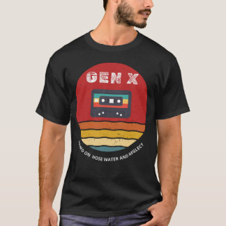 T-shirt Gen X Élevé Sur L'Eau Du Tuyau Et La Conception Né