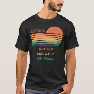 T-shirt Gen X Élevé Sur L'Eau Du Tuyau Et La Conception Né