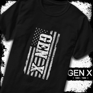 T-shirt Gen X Gen Xer Génération X American Flag Gen X