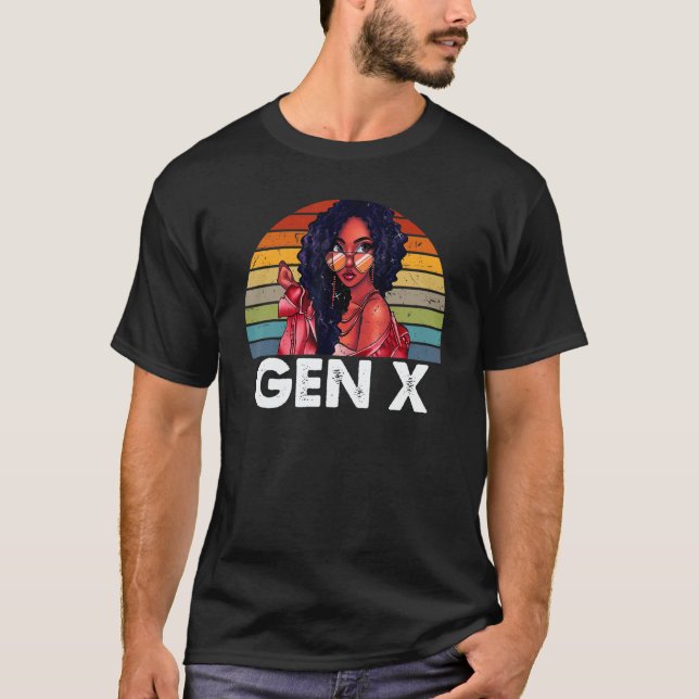 T-shirt Gen X Melanin African American Black Generation X  (Devant)