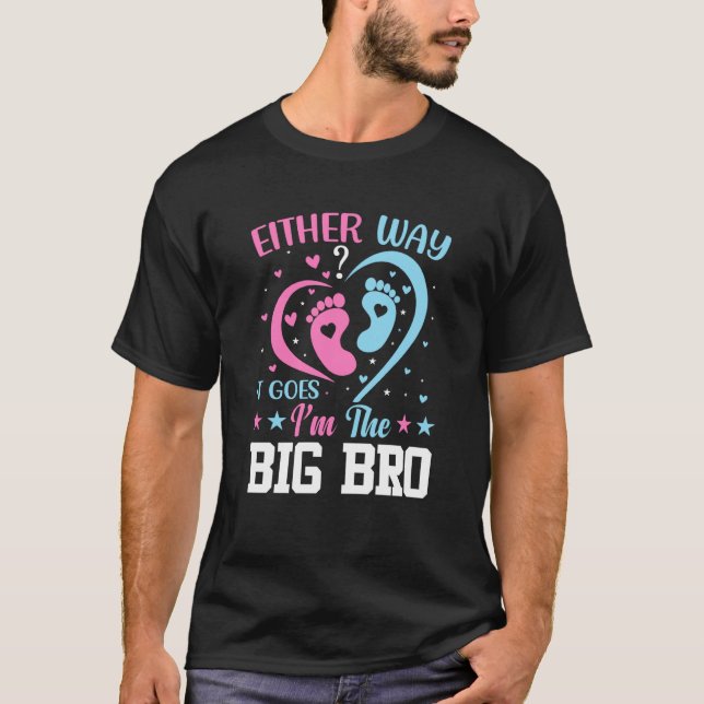 T-shirt Gender Announcement Either Way it goes I'm The Big (Devant)
