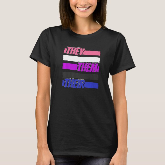 T-shirt Gender Fluid Genderless - Non Binary Neutral They  (Devant)