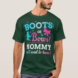 T-shirt Gender reveal bottes ou noeuds maman bébé correspo