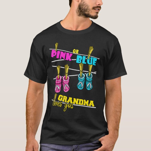 T-shirt Gender Reveal Party Team Baby Shower Pinkness Blue (Devant)