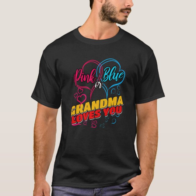 T-shirt Gender Reveal Party Team Baby Shower Pinkness Blue (Devant)