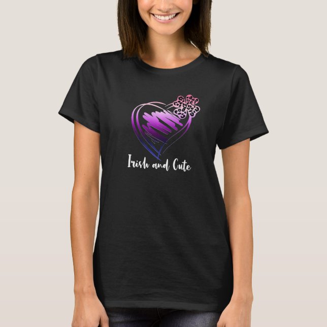 T-shirt Genderfluid Irish And Cute Leopard Shamrock Heart  (Devant)