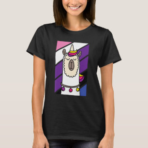 T-shirt Genderfluide Llama LGBT-Q Funny Alpaca Unicorn Pri
