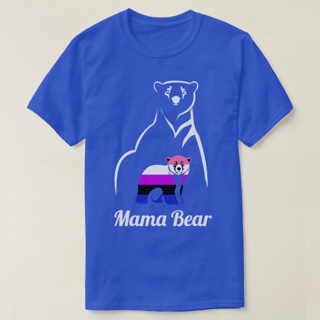 T-shirt Genderfluide Mama Bear LGBTQ (Design devant)