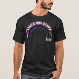 T-shirt Genderfluide Rainbow Human Pride drapeau non binai